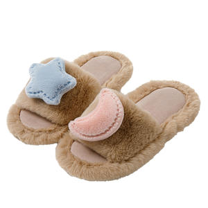 Pantoufles d'été personnalisées pour femmes, en peluche douce et coton, à bout ouvert, semelle épaisse antidérapante, plateforme tendance, amorti hivernal - Product Image 6