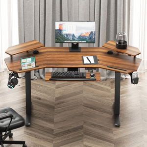 Electric Height <b>Adjustable</b> Standing Desk Dual Motor Ergonomic Sit Stand Computer <b>Table</b> with Wood Top for Modern Home Office - Product Image 2