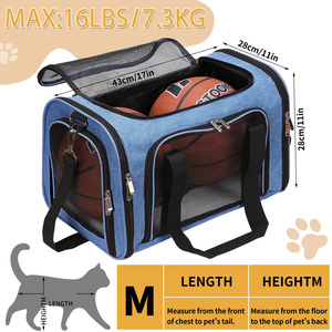 Portable Pet Carrier Bag Soft Sided Collapsible Travel Puppy Carrier Folding Travel <b>Crate</b> Kennel for Cats Dogs - Product Image 6