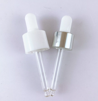 18/410 20/410 compte-gouttes à bouchon à vis anti-déversement en aluminium or argent avec pipette en verre pour bouteilles d'emballage cosmétique