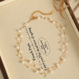 สร้อยคอมุก มุกสีขาว โซ่ทอง สำหรับผู้หญิง ใส่ได้ทุกวัน XL267 - Product Image 3