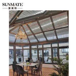 Moderno diseño personalizado de aluminio de cuatro estaciones Gazebo Sunroom Jardín de invierno con Solarium Custom Glass Houses - Product Image 6