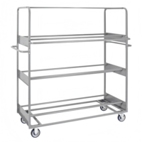 Chariot logistique robuste en acier avec étagères grillagées ALLWORLD CH05104, 930*1050*600mm, quatre roues, revêtement poudré, OEM/ODM