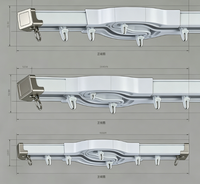 Rail de rideau occultant croisé sans interstice central, anti-fuite de lumière, en aluminium