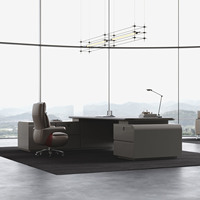 Meubles de bureau de luxe de haute qualité sur mesure, bureau en bois en forme de L moderne, table de direction convertible pour le bureau du patron