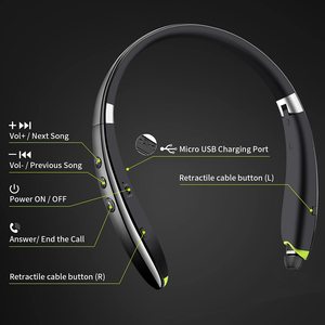 Audífonos Bluetooth SX-991 con Banda para el Cuello, Personalizados, Más Vendidos en AMZN, con Bolsa de Almacenamiento, Cable Retráctil Plegable, Auriculares Deportivos Inalámbricos - Product Image 5