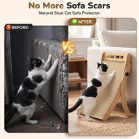 Griffoir pour chat en bois massif 2 en 1 avec lit en sisal, hauteur réglable, résistant à l'usure, sans perte de fibres, jouet pour chat d'intérieur