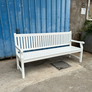 <span class=keywords><strong>Panca</strong></span> Urbana Moderna <span class=keywords><strong>Bianca</strong></span> in <span class=keywords><strong>Legno</strong></span> per Giardino, Arredo Esterno con Schienale e Braccioli per Giardino e Patio - Product Image 1
