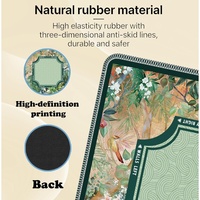 Tapis de Mahjong en Acrylique Motif Plantes Tropicales Vertes, Antidérapant, Réduction du Bruit, Accessoire de Table pour Jeux de Dominos, Cartes de Poker et Jeux de Tuiles
