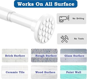 Tringle à rideau sans perçage, télescopique de 60 à 120 cm, rail de douche réglable, rail à rideau pour fenêtres, armoire, salle de bain, vente par correspondance - Product Image 2