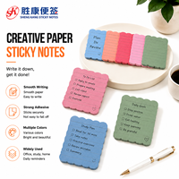 Blocs-notes adhésifs à bords festonnés, forme ondulée créative, blocs-notes amovibles à forte adhérence, blocs-notes colorés pour le bureau et l'école