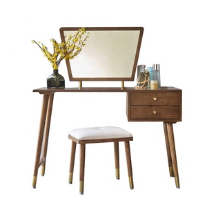 <span class=keywords><strong>Coiffeuse</strong></span> en bois de teck brun simple et <span class=keywords><strong>rustique</strong></span>, style chinois, table de toilette pour chambre à coucher - Product Image 1