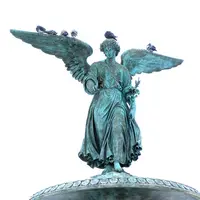 Bronze Angel Sculpture, Hand Holding Dove Bird