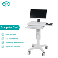 Ordinateur portable de station de travail mobile médicale d'hôpital de WEIYE et chariot de PC d'ordinateur avec la batterie