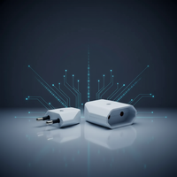 Connecteur électrique mâle européen de style allemand 2P sans mise à la terre 10A, haute qualité, en PC ignifuge, réutilisable