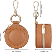 Boîte à bijoux de voyage en cuir miniature de luxe avec logo personnalisé, fermeture éclair portable pour ranger les bagues, les colliers et les boucles d'oreilles
