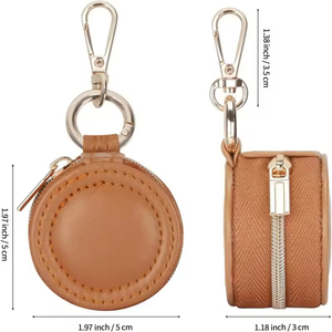 Estuche de Viaje de Cuero de Lujo Mini Personalizado con Logotipo, Caja Portátil con Cremallera para Guardar Anillos, Collares y Pendientes - Product Image 2