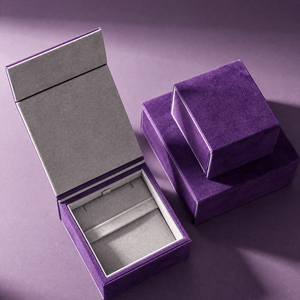 Zebopak Royal Purple Suede Engagement <b>Ring</b> <b>Box</b> with Soft Insert Christmas Holiday Jewellery Gift Collection Supplier - Product Image 3