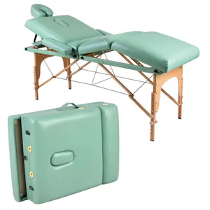 Mesa de massagem de couro com espuma cama de massagem dobrável portátil cama de cílios 4 seções cama de massagem cama de cílios