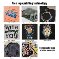 T-shirts en coton lourd 100% 280G, impression à la demande, t-shirt pour homme avec impression 3D personnalisée en relief