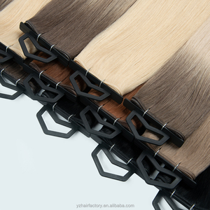 Wholesale Flat Invisible <b>Blonde</b> Color Cuticle Intact Aligned Raw Remy Russian Human Hair Genius Weft <b>Extensions</b> - Product Image 1