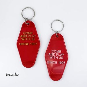 Design Promotional <b>Custom</b> logo Vintage Motel <b>Keychain</b> Vintage Acrylic Plastic <b>Keychain</b> - Product Image 5