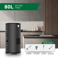 Réservoir d'eau chaude horizontal domestique en acier inoxydable de 80 L, réservoir tampon pour usage domestique