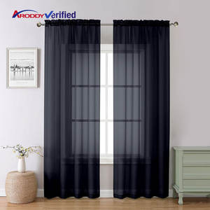 ARODDY Schwarz-Weiße Vorhänge, Luxuriöser Stoff, Halbtransparente Filternde Fensterrollos, Moderne Vorhangstoffe, Transparent - Product Image 1