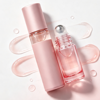 Flacons à bille en verre rose de 5 ml et 10 ml, flacons vides portables pour huiles essentielles et parfums