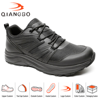 Chaussures de sport pour hommes, fabriquées sur mesure, noires, mi-hautes, en tissu imperméable, résistantes aux perforations, antidérapantes, légères
