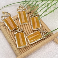 Jialin bijoux en pierre naturelle collier de fleurs de jade jaune collier de bambou ensemble de bijoux de trèfle femmes goutte d'eau pierre verte
