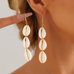 Accessories Summer Beach Vacation Style Natural White Shell <b>Earrings</b> High-End Feel Simple Trendy <b>Hooks</b> Ear Jewelry - Product Image 3