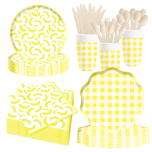 Platos, Vasos y Servilletas de Papel con Diseño de Plátano DAMAI, Artículos para Fiestas de Cumpleaños, Decoraciones Desechables para Mesa para Niños - Product Image 2