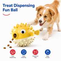 Jouet à mâcher pour chien en forme de poisson haute densité résistant aux morsures, distributeur lent, robuste, à picots, jouet mascotte poisson pour chien