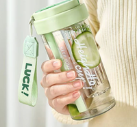 Tasse à thé PC Flower avec paille intégrée et couvercle, portable pour le camping et les voyages en extérieur, pour boissons chaudes