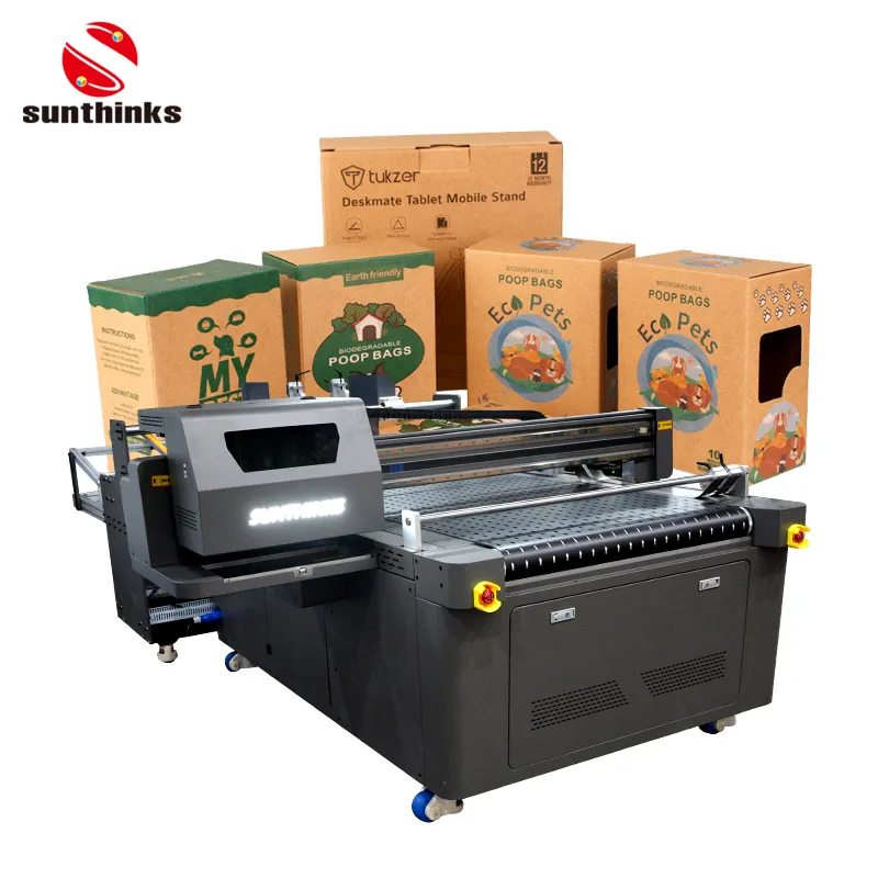 Sunthink stampante digitale in lamiera ondulata scatola cosmetica stampante a getto d'inchiostro per interni stampante a base piatta a passaggio singolo risoluzione 1200dpi