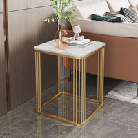 Table d'appoint carrée nordique avec plateau en pierre frittée, table d'appoint minimaliste pour salon, chambre à coucher, meubles de luxe