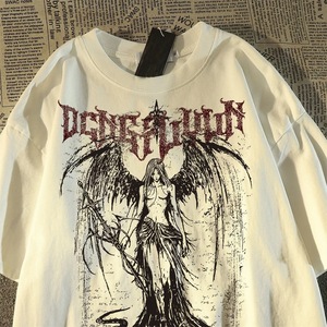 เสื้อยืดโอเวอร์ไซส์ลายพิมพ์สไตล์ฮิปฮอปอเมริกันเรโทรใหม่สำหรับฤดูร้อน เหมาะสำหรับผู้ชายและคู่รัก - Product Image 5