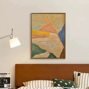 Peinture à l'huile abstraite peinte à la main, effet visuel 3D, cadre en bois, pour décoration de salon, bureau, salle de thé - Product Image 3