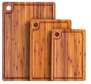 Planches à découper en bambou pour bloc <span class=keywords><strong>de</strong></span> boucher <span class=keywords><strong>de</strong></span> cuisine avec rainures <span class=keywords><strong>de</strong></span> jus et trous <span class=keywords><strong>de</strong></span> suspension - Product Image 5