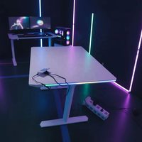Base de Escritorio para Juegos de Acero, Económica, con Motor Único, Altura Ajustable Eléctricamente, Ancho Extensible, Ergonómica, para Trabajar Sentado o De Pie