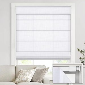 Persiana Enrollable Motorizada Inalámbrica Inteligente de Fácil Mantenimiento, Diseño Moderno, Persiana Romana Opaca para Ventanas, Instalación Integrada - Product Image 1