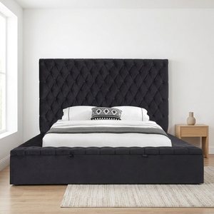 Willsoon Modern Design King/Queen Size <strong>Platform</strong> <strong>Bed</strong> <strong>with</strong> <strong>Storage</strong> Wooden Panel and Tufted Headboard for Home - Product Image 2