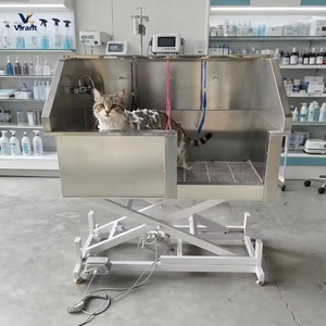 Station de lavage pour chats, salon pour animaux de compagnie, baignoire multifonction en acier inoxydable pour grands chiens, baignoire pour chats - Product Image 1