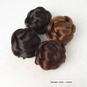 Peluca de cabello trenzado de fibra Kanekalon, 10cm, 96g, estilo natural para mujer, accesorios para el cabello con clips - Product Image 4