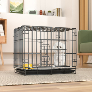 Toptan İç ve Dış Mekan Küçük Köpekler İçin Demir Katlanabilir Köpek Kafesleri Dayanıklı ve Nefes Alabilen Köpek Taşıma Kafesi Tepsili Katlanır Köpek Kafesi - Product Image 5