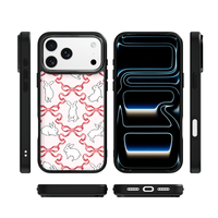 Coque de téléphone AG Feeling Black Edge avec motif lapin nœud papillon doré pour iPhone 17, 17 Pro Max, 16 Pro, 15 – Coque magnétique