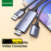 Konverter Pencerminan Layar Video HDMI Transfer Ponsel UGreen Cocok untuk iPhone iPad Android Tablet Tipe-C