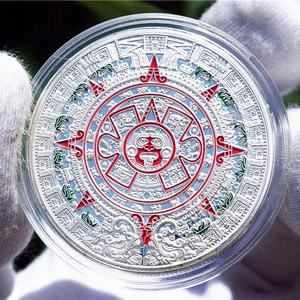 Jetons commémoratifs personnalisés de la mythologie mexicaine Design de pièce de monnaie <span class=keywords><strong>serpent</strong></span> <span class=keywords><strong>à</strong></span> plumes avec métal <span class=keywords><strong>à</strong></span> l'aspect antique de couleur laque brillante - Product Image 5