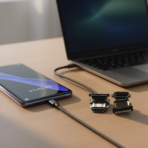 อะแดปเตอร์และขั้วต่อประเภทซี ซี 46 สำหรับอุปกรณ์มือถือวีโว่ Y52s C27 S5 การชาร์จความเร็วสูงและการถ่ายโอนข้อมูล - Product Image 3